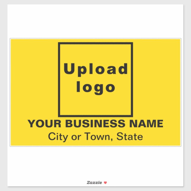 Business Location on Yellow Large Rectangle Vinyl Sticker (Sheet)
