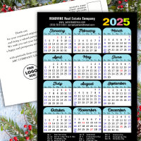 Business Logo 2025 Calendar Black Blue Minimalist