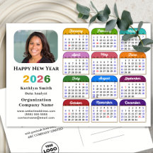 Business Logo 2026 Calendar Modern Black Colorful