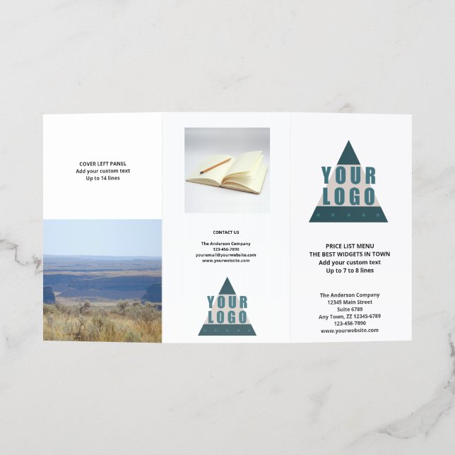 Business Logo 5 Photo Promotional Medium Tri-Fold Brochure (Outside)