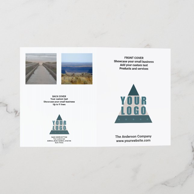 Business Logo 6 Photo Promotional Large Bi-Fold Brochure (Outside)