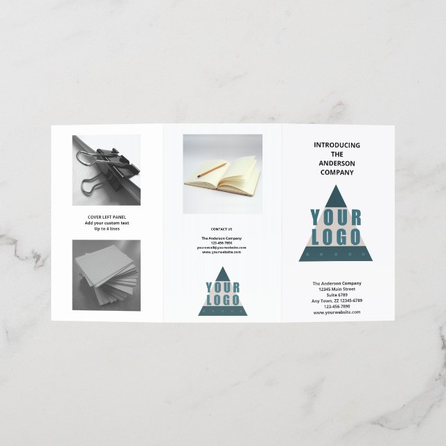 Business Logo 9 Photo Promotional Large Tri-Fold Brochure (Outside)