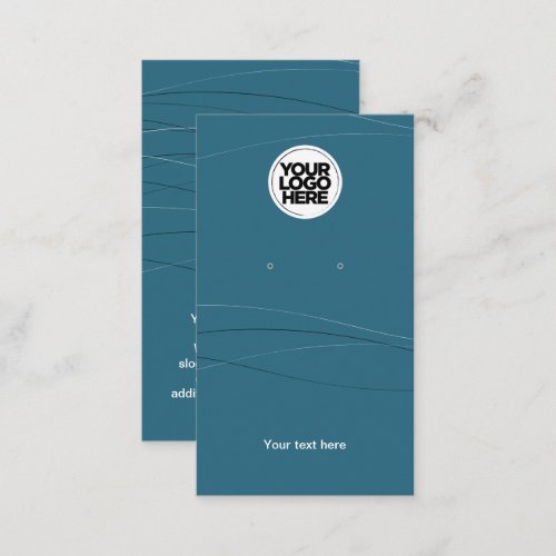 Business Logo Abstract Blue Earring Display Card