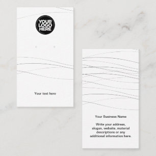 Business Logo Abstract White Earring Display Card