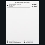 Business Logo Address Contact Info Letterhead<br><div class="desc">Custom Simple Black and White Address Contact Information Professional Business Office Letterhead with Logo - Add Your Logo / Image / Business Name - Company / Address / Phone / Fax / E-mail and Website - Contact Information - Choose / Add Your Favorite Text / Font / Colors - Resize...</div>