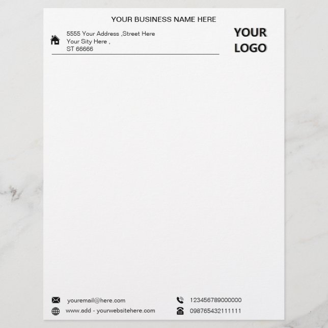 Business Logo Address Contact Info Letterhead (Front)