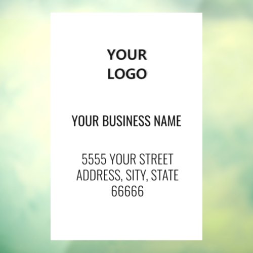 Business Logo Address Promotional Personalized Window Cling