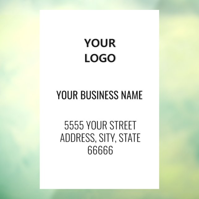 Business Logo Address Promotional Personalized Window Cling (Sheet 3)