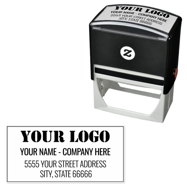 Business Logo Address Self-inking Stamp Template (In Situ)