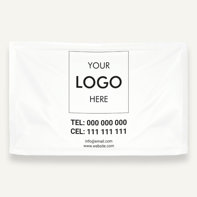 Business Logo Advertising White Banner (Creator Uploaded)