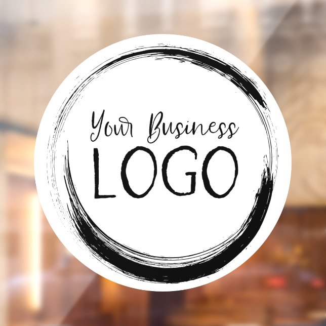 Business Logo against White Circle Window Cling (Sheet 2)