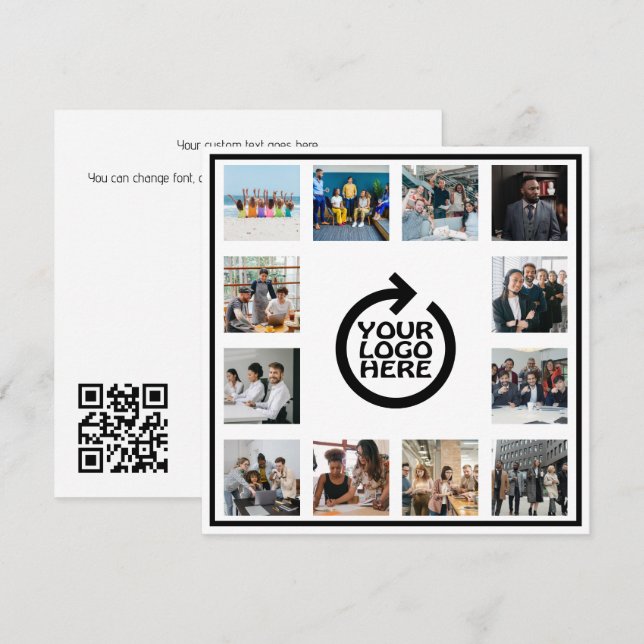 Business Logo and 12 Phot QR Code Personalized  (Front/Back)