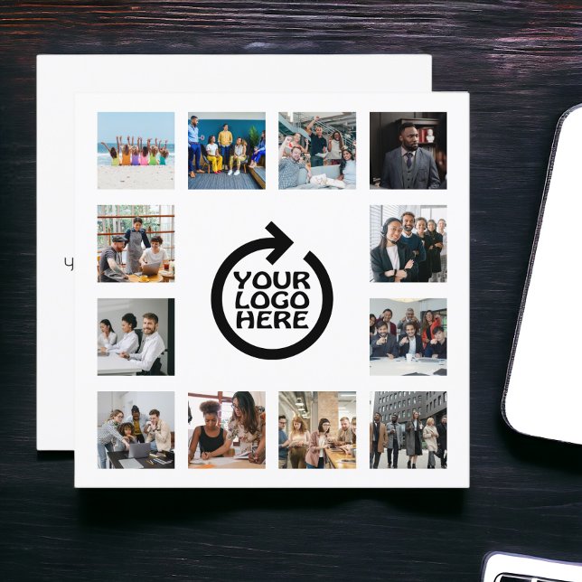 Business Logo and 12 Photo Template Personalized  (Business Logo and 12 Photo Template Personalized square cards from Ricaso.  advertise, promote, )