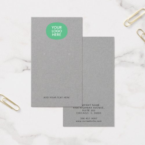 Business Logo and Address Earrings Display Card