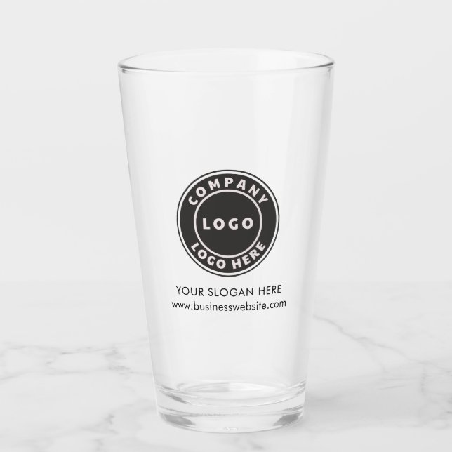 Business Logo and Company Name Staff Employee Glass (Front)