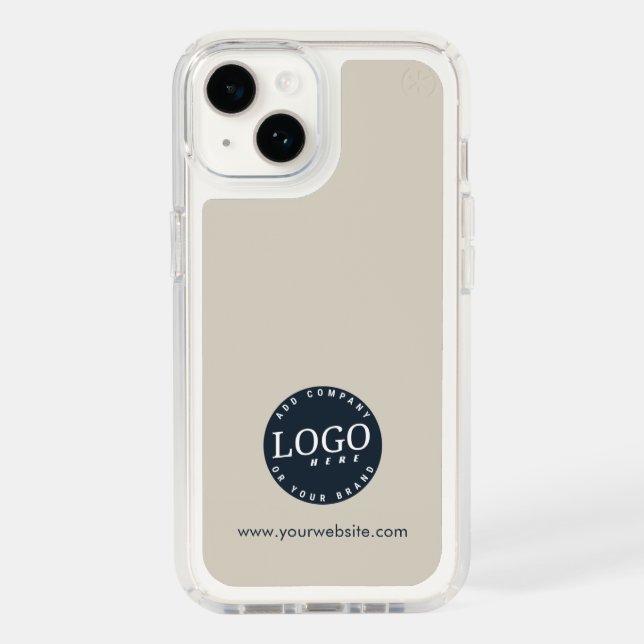 Business Logo and Company Website Address Custom Speck iPhone Case (Front)