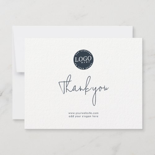 Business Logo and Company Website Clients Thank You Card