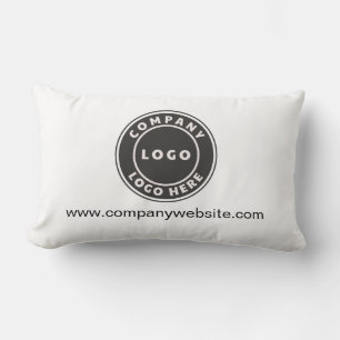 Business Logo and Company Website Custom Lumbar Pillow