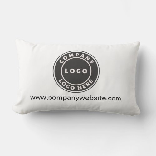 Business Logo and Company Website Custom Lumbar Pillow