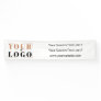 Business Logo and Custom Advertising Text White Banner