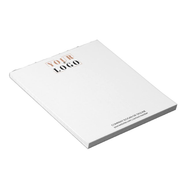 Business Logo and Custom Text Branded Notepad (Angled)