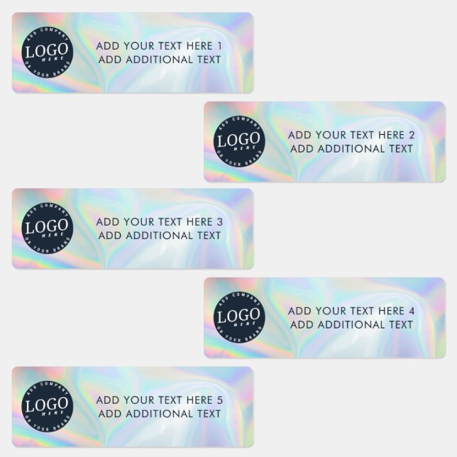 Business Logo and Custom Text Holographic Labels (Group)