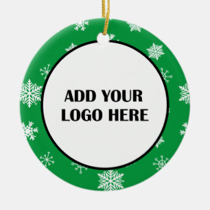 Business Logo and Information Customer Ceramic Ornament