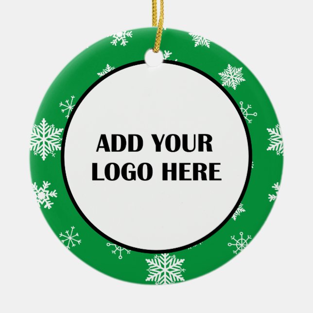 Business Logo and Information Customer   Ceramic Ornament (Front)