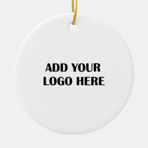 Business Logo and Information Customer Gift Ceramic Ornament