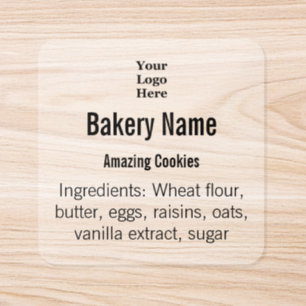  Business Logo and Ingredients Clear Product Label