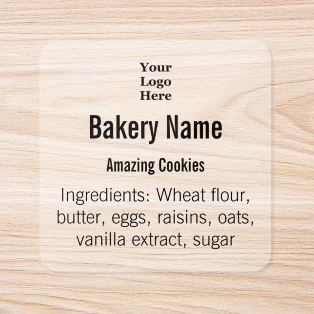  Business Logo and Ingredients Clear Product Label (Single)