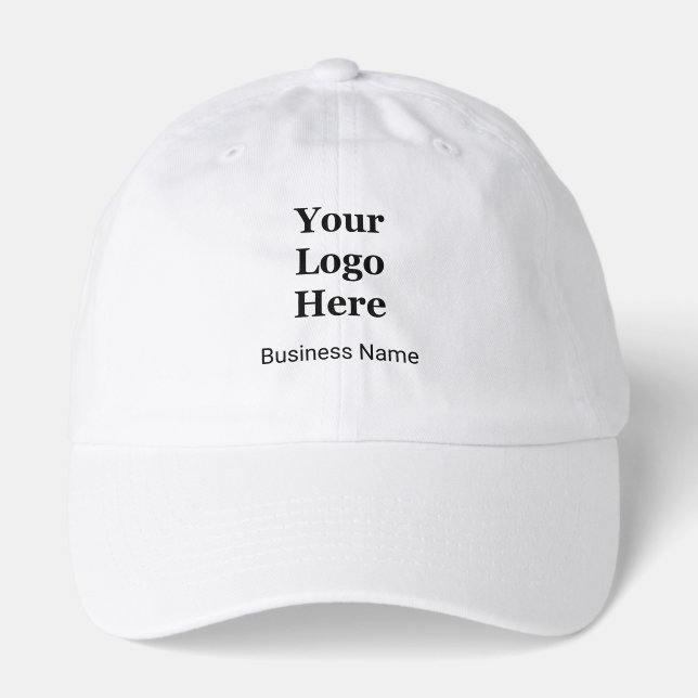 Business Logo and Name Branded Promotional Text Hat (Front)