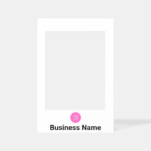 Business Logo and Name Simple White Selfie Frame