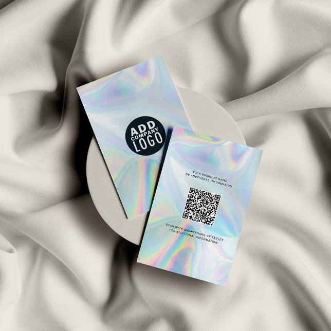 Business Logo and QR Code DIY Holographic Card (Creator Uploaded)