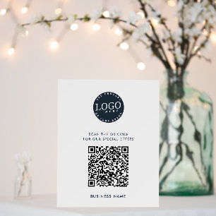 Business Logo and QR Code Modern Custom Foam Board