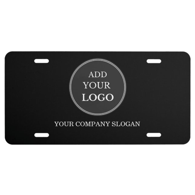 Business Logo and Slogan Professional Branded License Plate (Front)