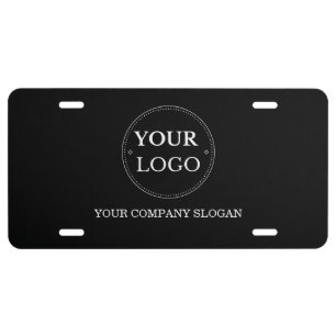 Business Logo and Slogan Professional Branded License Plate