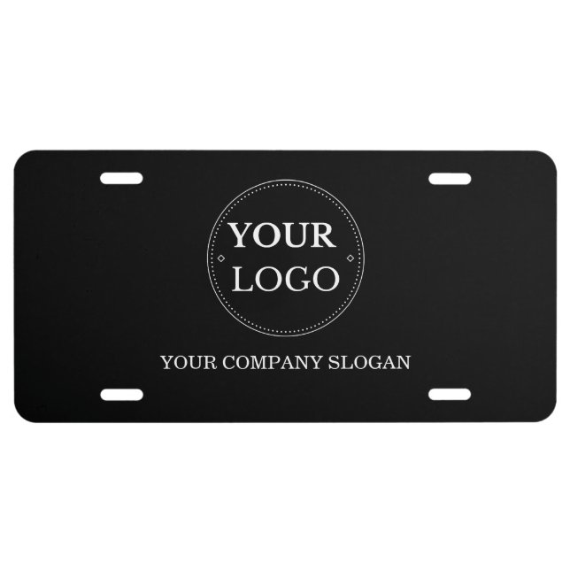 Business Logo and Slogan Professional Branded License Plate (Front)