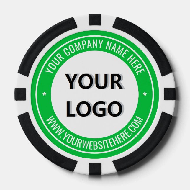 Business Logo and Text Branded Poker Chips Example (Front)