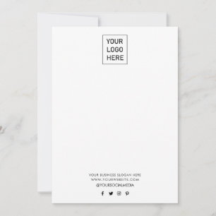 Business Logo and Text Company Elegant Minimalist Note Card