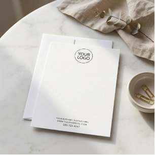 Business Logo and Text Company Elegant Minimalist Note Card