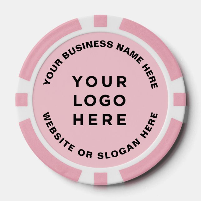 Business Logo and Text Simple Professional Poker Chips (Front)