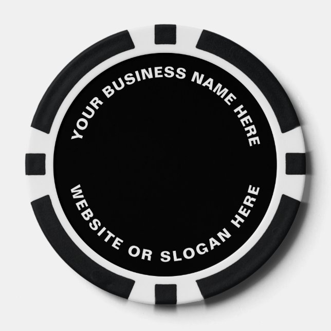 Business Logo and Text Simple Professional Poker Chips (Front)