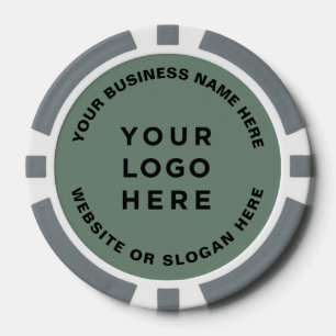 Business Logo and Text Simple Professional Poker Chips