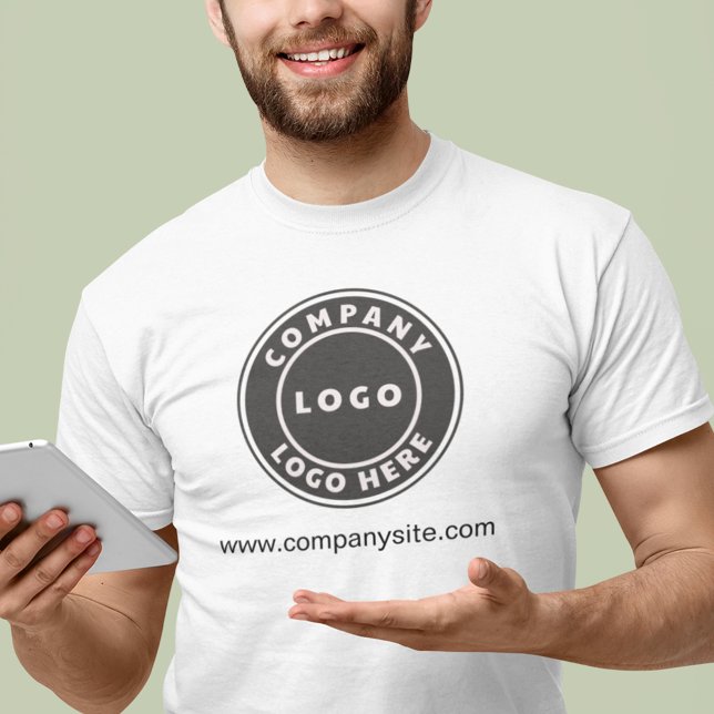 Business Logo and Website Company Employee Custom Tri-Blend Shirt (Custom Business Logo and Website URL Mens T-Shirt)
