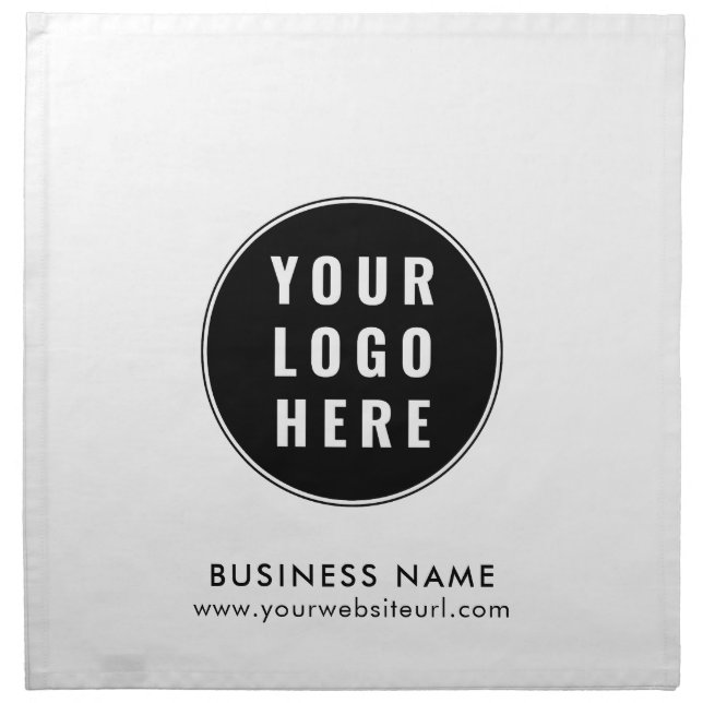 Business Logo and Website Company Promotional Cloth Napkin (Front)