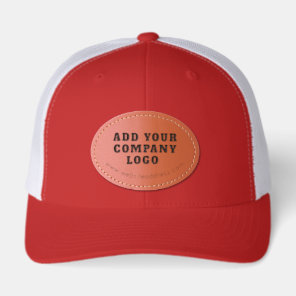 Business Logo and Website Corporate Employees Leather Patch Hat