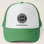 Business Logo and Website Custom Company Trucker Hat<br><div class="desc">Add your company logo and brand identity to this trucker hat as well as your website address or slogan by clicking the "Personalize" button above. These brand-able trucker hats can advertise your business as employees wear them and double as a corporate swag. Available in other colors and sizes. No minimum...</div>