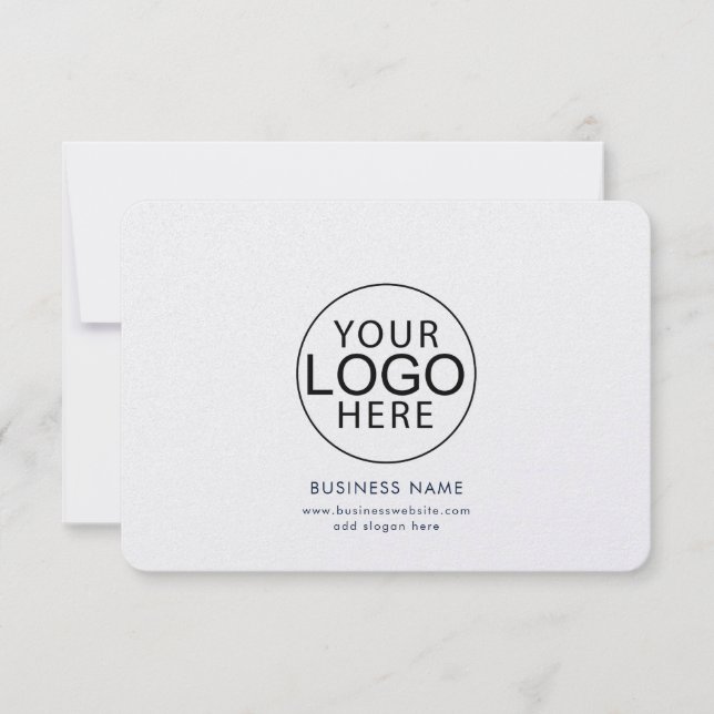 Business Logo and Website Custom Note Card (Front)