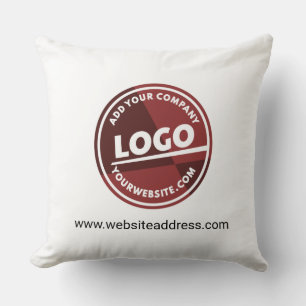 Business Logo and Website Custom Throw Pillow